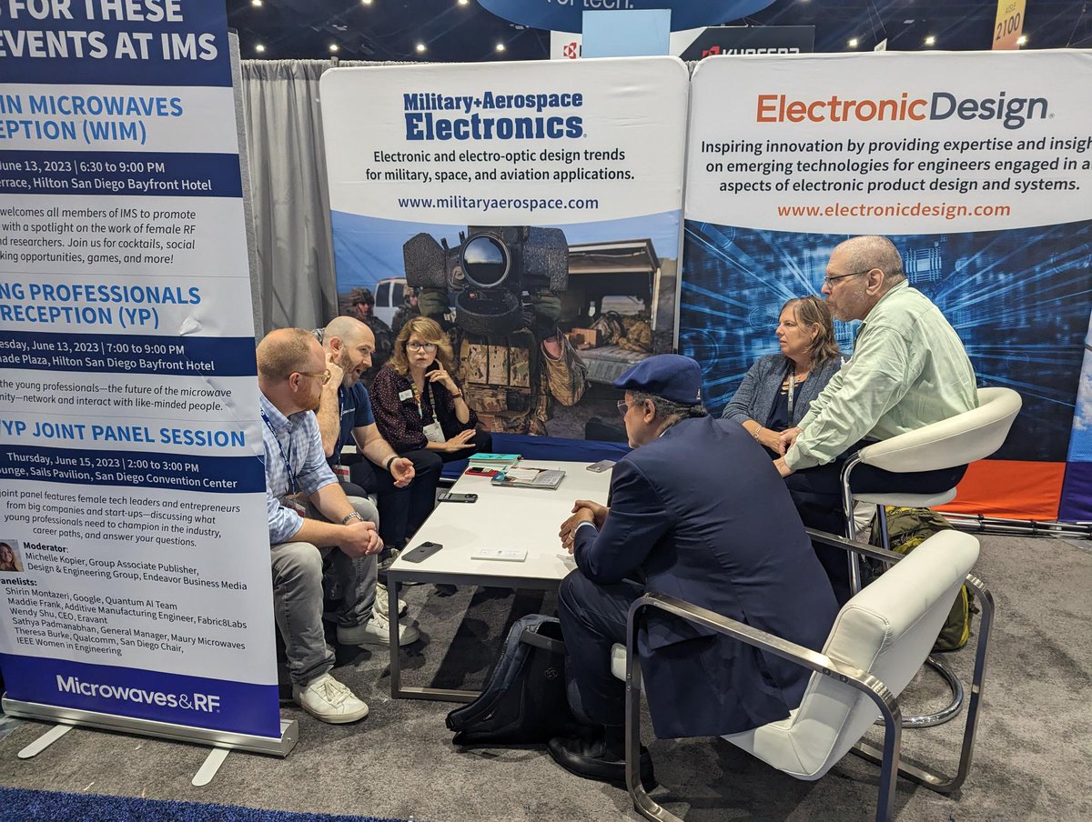 MicrowavesRF's tweet photo. If you're at @MTT_IMS this week, come see @EndeavorMedia (#MWRF, @MilAero, @ElectronicDesgn) at booth 1927 to talk with our team about your latest technologies for the #microwaves and #RF market!
#RFengineering #IMS2023 #engineering https://t.co/4XIrNE83VT
