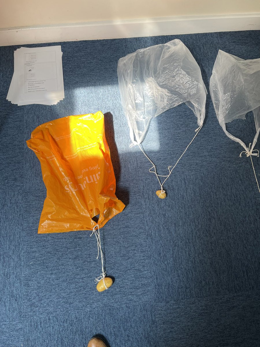 SomersHeath4's tweet photo. Science Week! Year 4 have been exploring how to slow the rate of descent of a falling object. 
After potato practice, we used eggs! It was egg-citing! Egg-cellent! Egg! https://t.co/LczpWVHbxT
