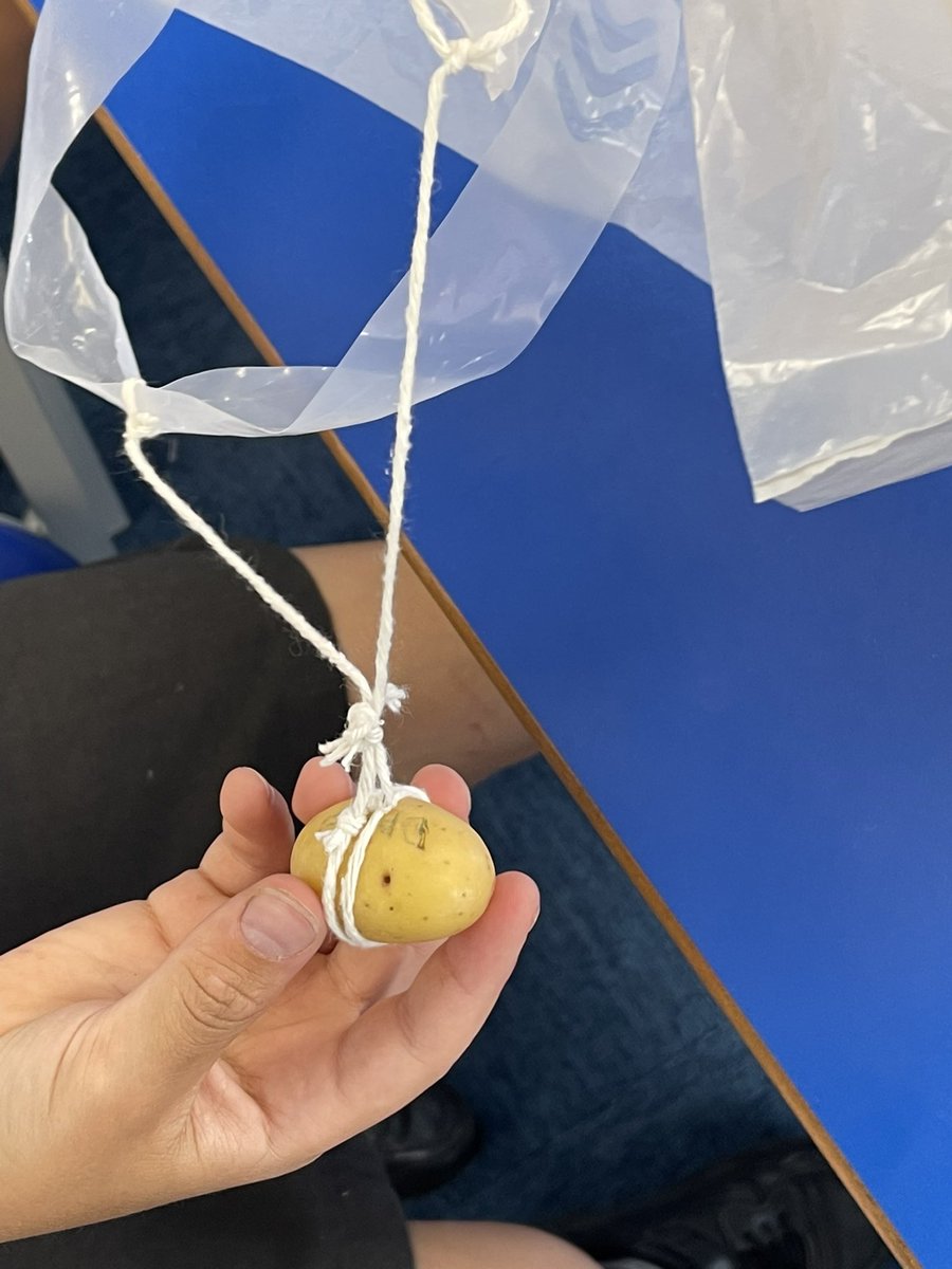 SomersHeath4's tweet photo. Science Week! Year 4 have been exploring how to slow the rate of descent of a falling object. 
After potato practice, we used eggs! It was egg-citing! Egg-cellent! Egg! https://t.co/LczpWVHbxT