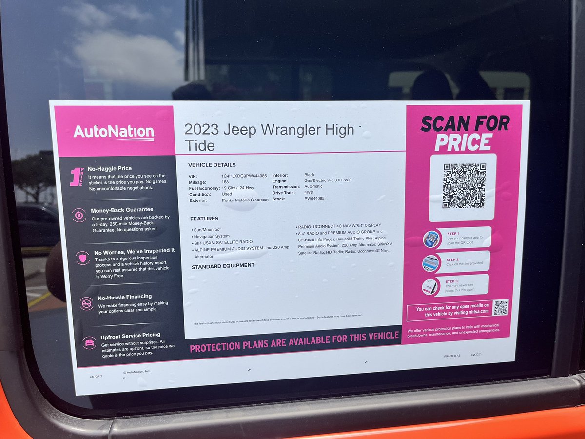 Interested in a new 2023 Jeep? I got one here with less than 200mi on it call me for more info at 3614621921 or scan the QR code