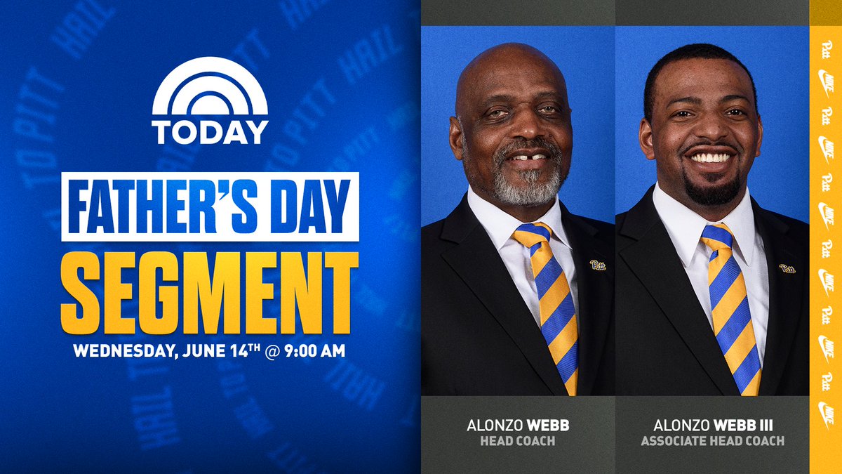Pitt_TF_XC's tweet photo. Tune in Wednesday, June 14 at 9:00 a.m. to catch a feature on head coach Alonzo Webb and associate head coach Alonzo Webb lll for an NBC Father’s Day segment!

📺 | NBC Today Show
⏰ | 9:00 a.m.
🔗 | https://t.co/if0SdiR1qo

#H2P // @TODAYshow https://t.co/BNSAxebVpL