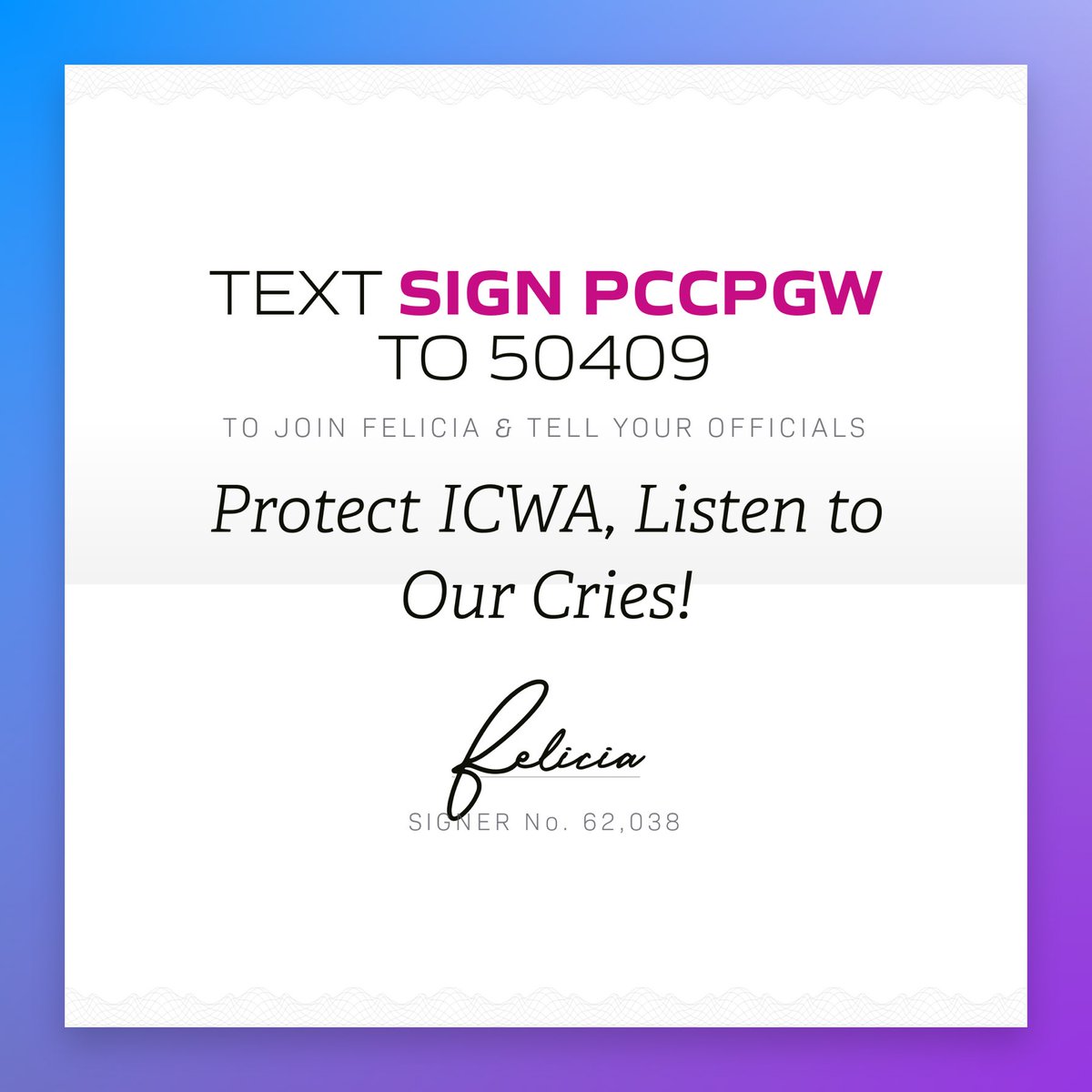 #ProtectICWA 

My grandma was forced to take the name Theresa Marie Williams after being taken from her #Sioux people. She was one of the #StolenChildren. Allowing #ICWA to fall will start that nightmare up again. #ProtectNativeFamilies #ProtectIndigenousFamilies