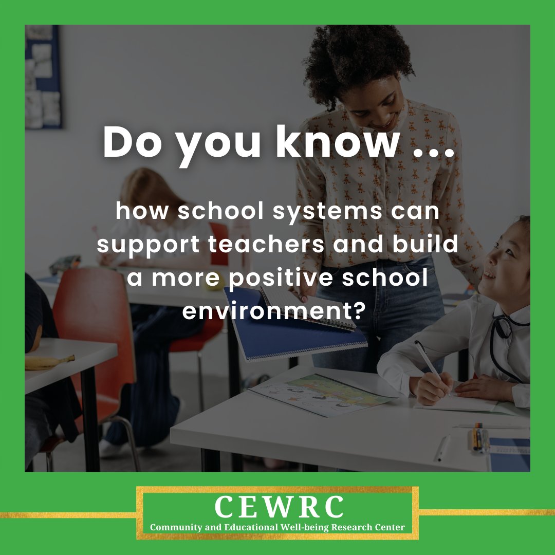 The CEWRC looks at the teaching profession and teachers' well-being. Learn more: bit.ly/45CS5Pk

#MDCPS <a href="/MDCPS/">Miami-Dade Schools</a>