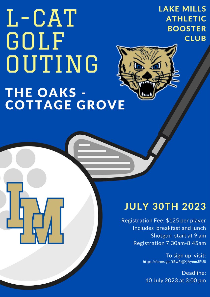 LcatsAthletics's tweet photo. Hurry &amp; get signed up for this years booster club golf outing on July 30th! Sign-up Link Below 

https://t.co/Lj0u7J546e https://t.co/v2io233b3y