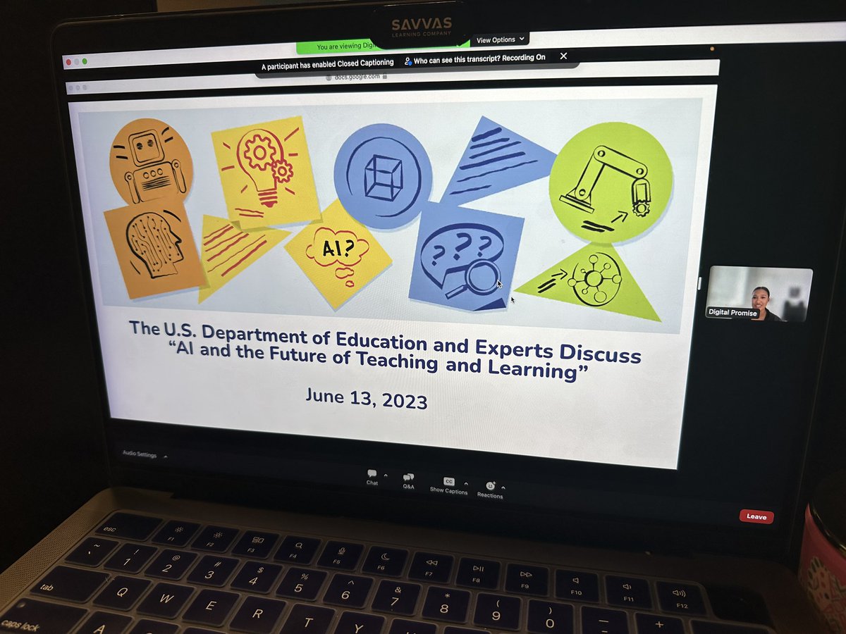 Looking forward to today’s session with @usedgov and @OfficeofEdTech!  #AIandEDU #Education #EdTech #AI