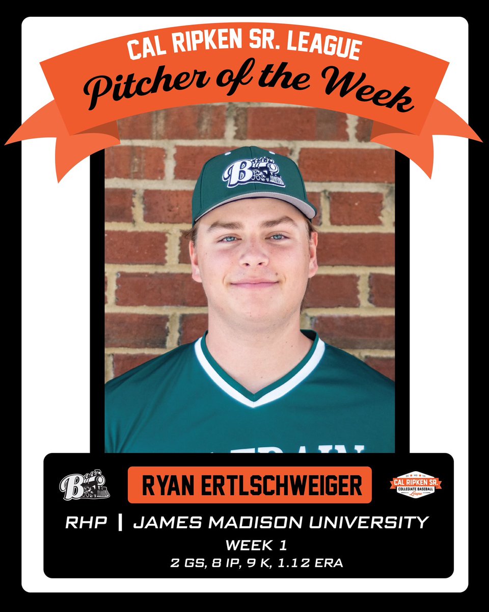 Congratulations to our Week 1 Player and Pitcher of the Week!

⚾️ Zane Gross (T-Bolts, Barry)
⚾️ Ryan Ertlschweiger (Big Train, JMU)