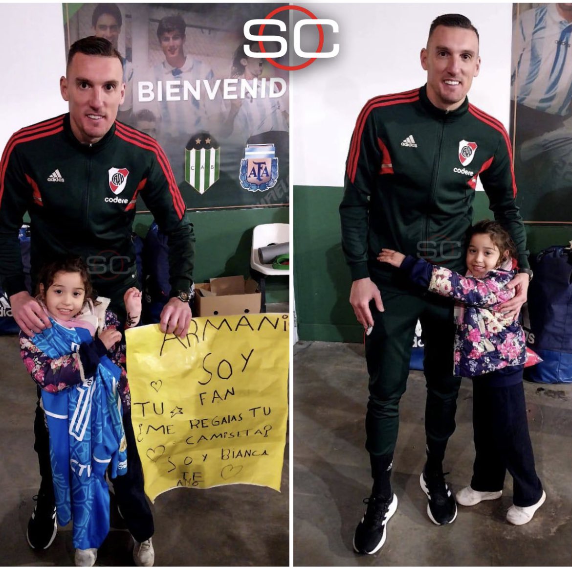binottoMati's tweet photo. Vayan a ver ese hilo con una hermosa historia de anoche en el Lencho Sola. Franco Armani no solo es grande por sus atajadas. Estos gestos ya son costumbre del campeón del mundo 🥰🙌🏼 https://t.co/VEFLSYD3Ln