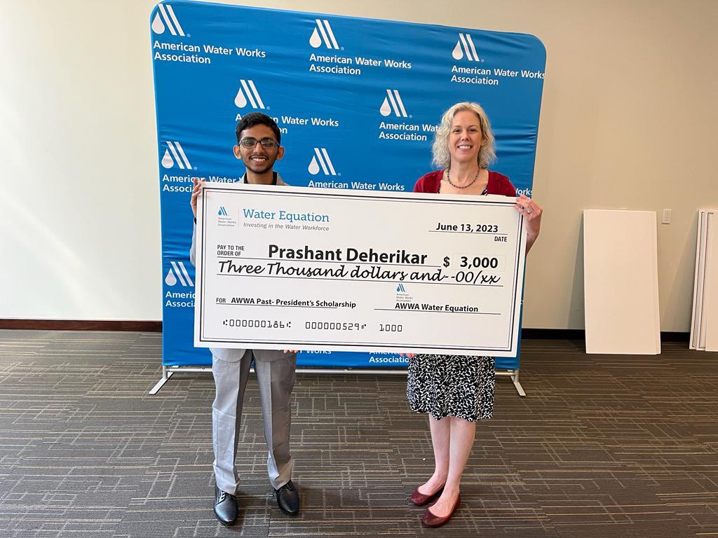 1st award for <a href="/Prashant_D96/">prashant</a> in his very 1st year 💥 We are thrilled for his upcoming journey 💪 <a href="/awwa/">American Water Works Association</a> #toronto #Pbinwater