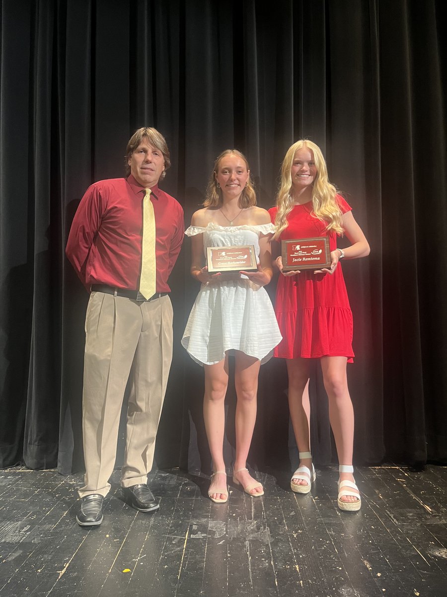 The members of our All-State &amp; School Record breaking 4x800 team were honored...
Super Sprinters
🏆Audrey Verkerke
🏆Brooklyn Wolcott
Dominant Distance Runners
🏆Grace Harkenrider
🏆Jacie Remtema
#Banquet23  #MilfordPride  #Teamwork #PowerOfTheBaton