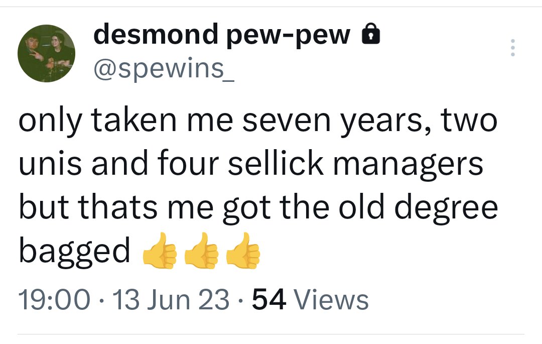 moo67's tweet photo. Decent couple of weeks for @spewins_. A degree in computing, a debut album released, playing Primavera. Keep on keeping on. https://t.co/gYzA01vUqY