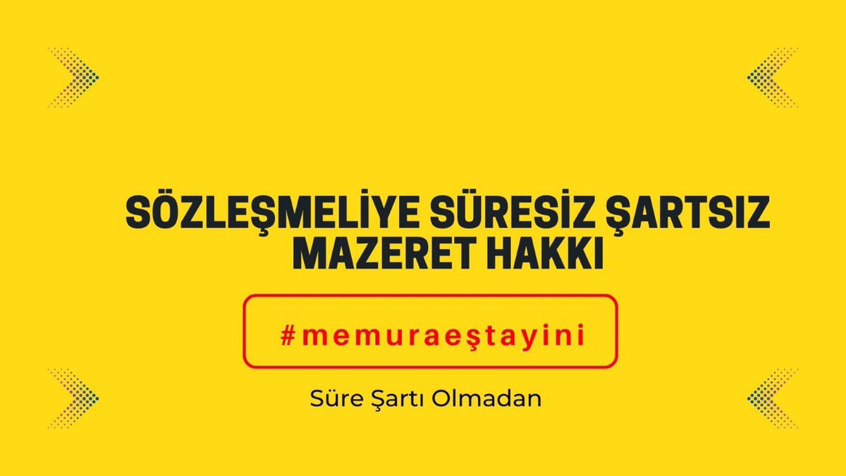 Kadrolu personel ile tüm haklarımızın aynı olacağı söylendi. Ama en önemli husus yani aile birliği sağlanamıyor. Süresiz şartsız aile birliği istiyoruz. #memuraeştayini
<a href="/RTErdogan/">Recep Tayyip Erdoğan</a>
<a href="/Yusuf__Tekin/">Yusuf Tekin</a>
<a href="/ibrahimyumakli/">İbrahim Yumaklı</a>
<a href="/DIBAliErbas/">Prof. Dr. Ali Erbaş</a>
<a href="/drfahrettinkoca/">Dr. Fahrettin Koca</a>
<a href="/Mahi_Nur/">Mahi_Nur</a>
<a href="/mfatihkacir/">Mehmet Fatih KACIR</a>