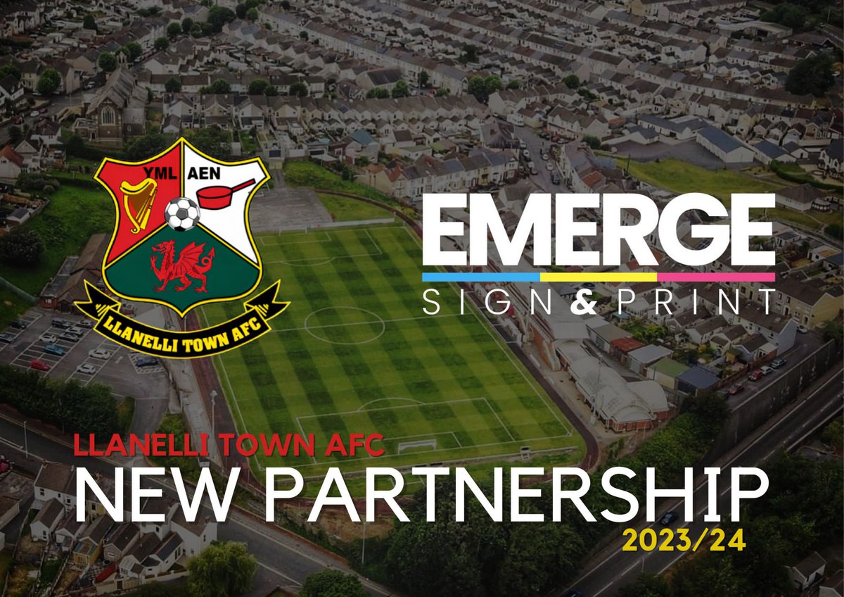 ✍️ | 𝗖𝗹𝘂𝗯 𝗣𝗮𝗿𝘁𝗻𝗲𝗿𝘀𝗵𝗶𝗽

We are pleased to announce we have created a new partnership with Emerge Sign &amp; Print. 

They will supply and fit our advertising boards as well as advertise us digitally! 

👉 llanellitownafc.com/news/club-news…

#RedTown