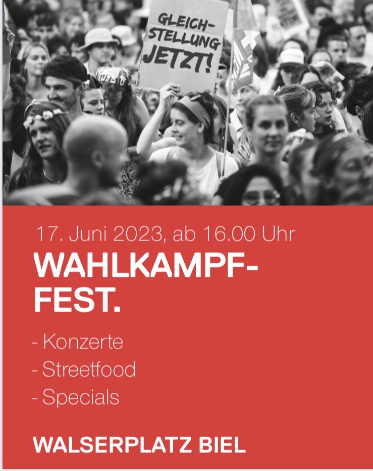 Wahlkampfleiter der <a href="/spkantonbern/">SPBE</a> am nächsten Samstag. Kommt alle nach Biel!
#wahlen23
