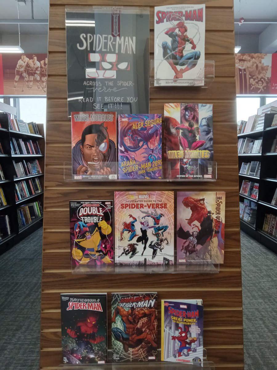 Re-enter the Spider-Verse with our tie-in Spider-Man endcap! Hyphens!