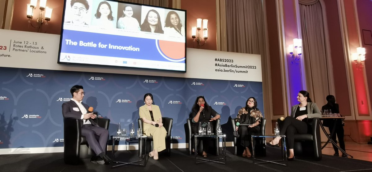 Was an absolute pleasure to moderate and speak on the inaugural day of the Asia Berlin Summit in Berlin, on the topic of "Battle for Innovation" with Innovation leaders from Indonesia, Thailand, China and Berlin. The action  is charging up in Asia!!