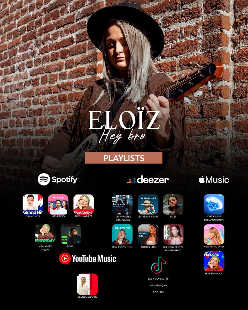 Raz-de-marée médiatique pour <a href="/Eloizmusic/">Eloïz</a> et son single « Hey bro » ❤️‍🔥
Chanson qu’elle interprétera en direct sur @France2tv le 21 juin prochain à l’occasion de la Fête de la Musique ! 🎶🥳
🎧 eloiz.bfan.link/HeyBro