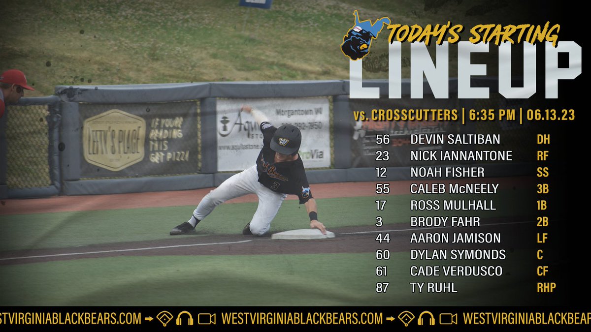 WVBlackBears's tweet photo. Back to our regularly scheduled lineups. Here's how the boys are looking heading into the second game of this series... https://t.co/NGZpZi5jPJ
