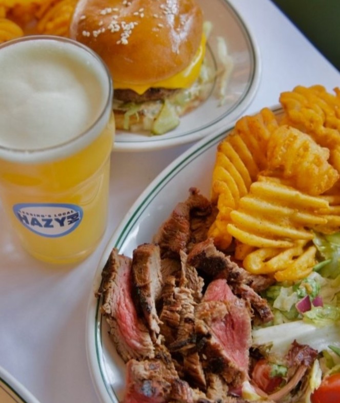 FinnegansNY's tweet photo. Savor the flavor, one bite at a time, while enjoying a juicy All American Burger or our tender Steak Frites! 🍔 ✨ https://t.co/uDsHTzugfK