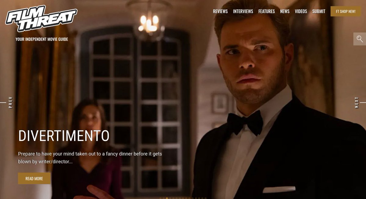 "...a dark puzzle box of a picture with a sheen of refinement..." Michael Talbot-Haynes plays the deadly game known as Divertimento.
filmthreat.com/reviews/divert… #SupportIndieFilm #DivertimentoFiln #Thriller #Short