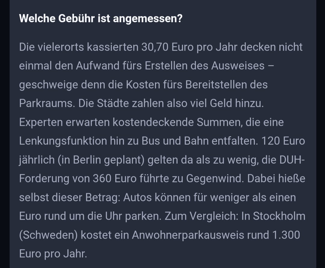 Anwohnerparken ist häufig eine Autoindustriesubvention.

Die Einnahmen decken nicht einmal den Verwaltungsaufwand.

Steuergeldverschwendung.