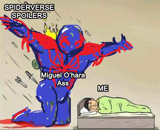 it's honestly incredibly to me how spoiler free i remained for spiderverse without even really trying because my feed was just clogged with constant posts about Miguel's ass. thank you everyone for your service 🫡
