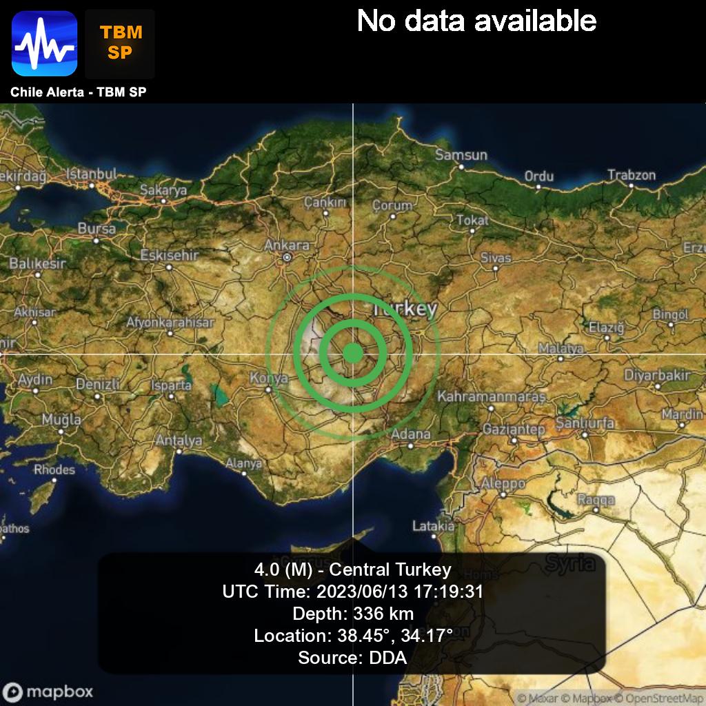 هزة أرضية جديدة بقوة 4.0 ريختر وعمق 336km  تضرب وسط #تركيا 🇹🇷 (2,484)
13/6/2023