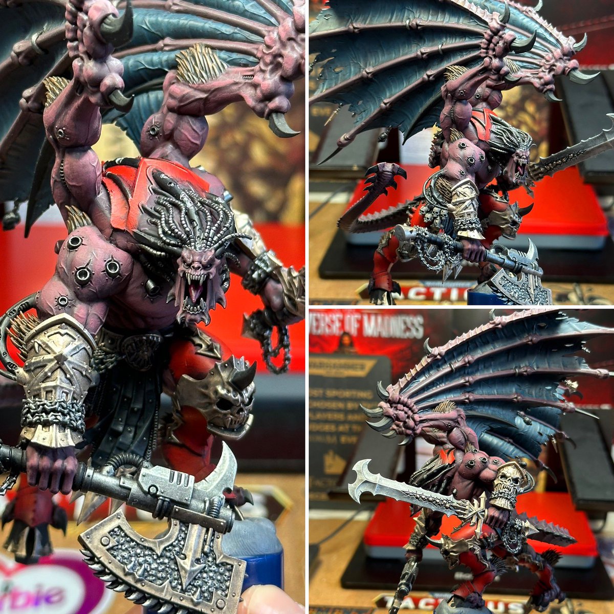 Wings and arms are on! A little closer to the finish line with Angron now!
.
<a href="/warhammer/">Warhammer Official</a> 
#WarhammerCommunity 
#PaintingWarhammer