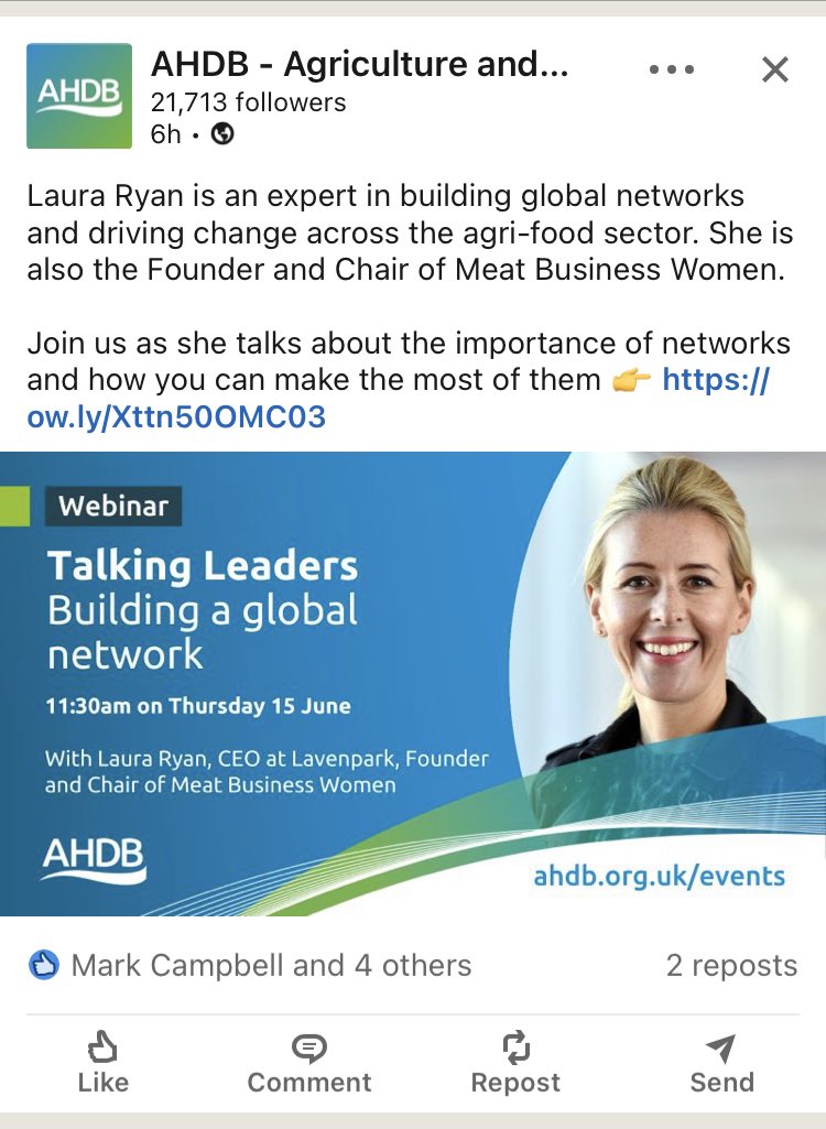 Book now to hear from Laura Ryan about building a network and how that can help you - learn more - <a href="/TheAHDB/">AHDB</a> <a href="/scottishfarmer/">The Scottish Farmer</a> 
ahdb.org.uk/events/talking…
