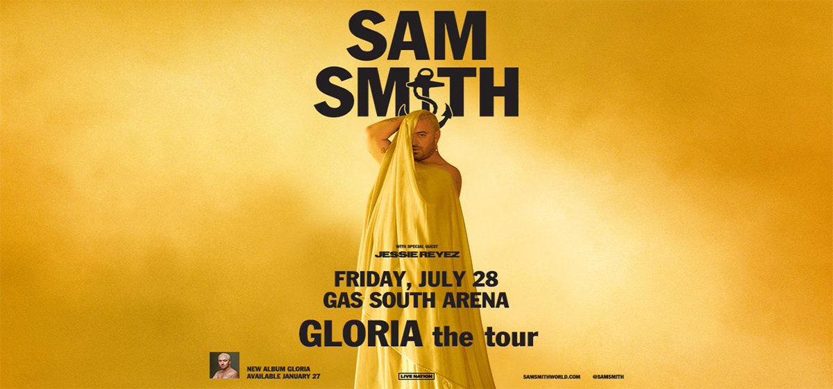 GasSouth's tweet image. Want to hear Gloria live?! Well, we're giving away FOUR tickets! Enter down below to see Sam Smith at Gas South Arena on July 28th. gassouth.link/contest #samsmith #Gloriathetour