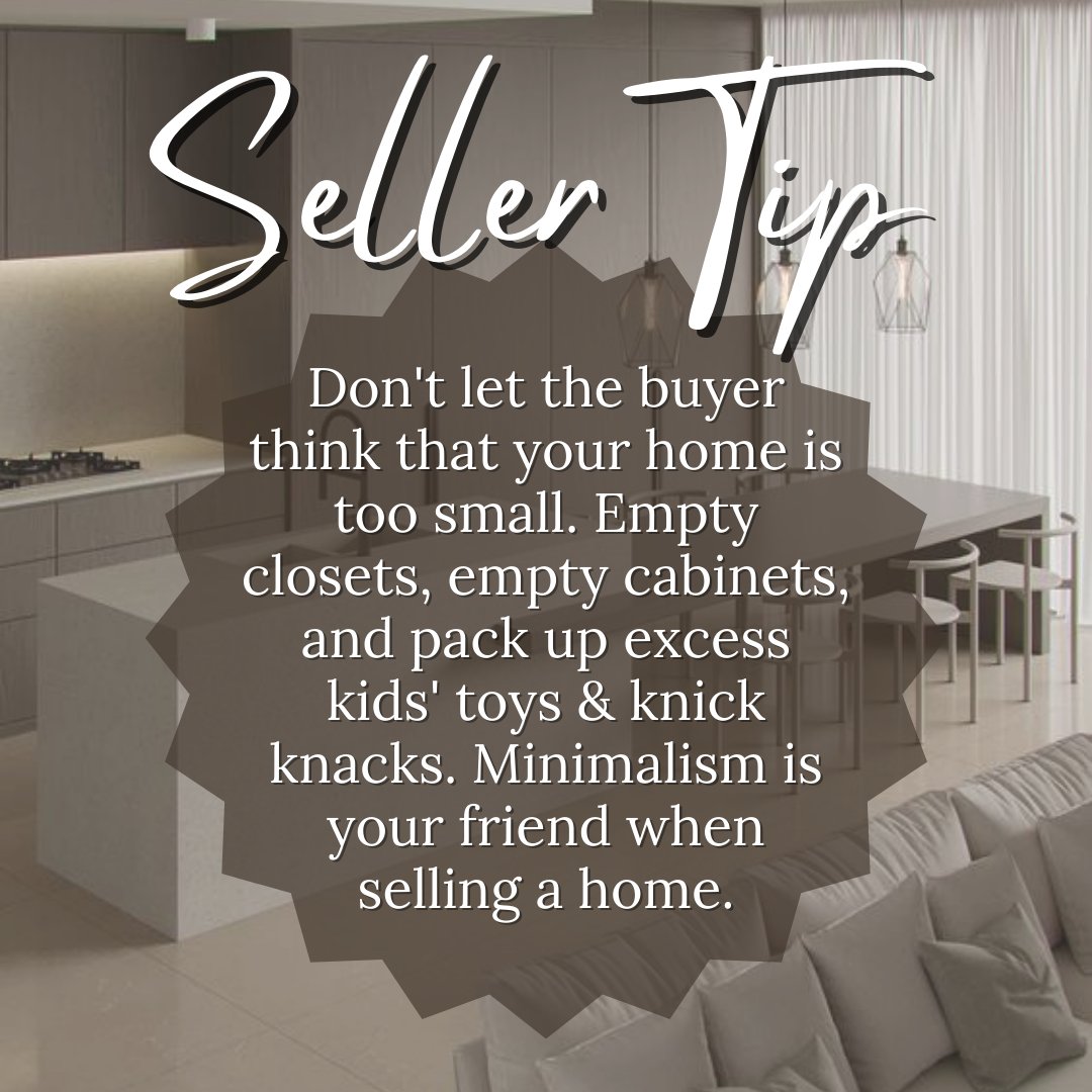 TimKinzler's tweet image. Embrace Minimalism and Maximize Space. Clear out the clutter and empty closets, and showcase your home's true spaciousness. Don't let buyers miss out on their dream home just because they think it's too small. Let's sell smart! #HomeSellingTips #MaximizeSpace #MinimalistLiving