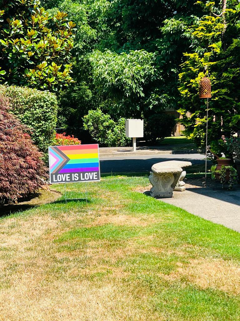 One more intimidation act. My pride sign was stolen last night from out front yard. My house was one of many in the neighborhood affected. ‘Hate manifests itself in such hurtful ways’ … 😖🏳️‍🌈 How would you respond?