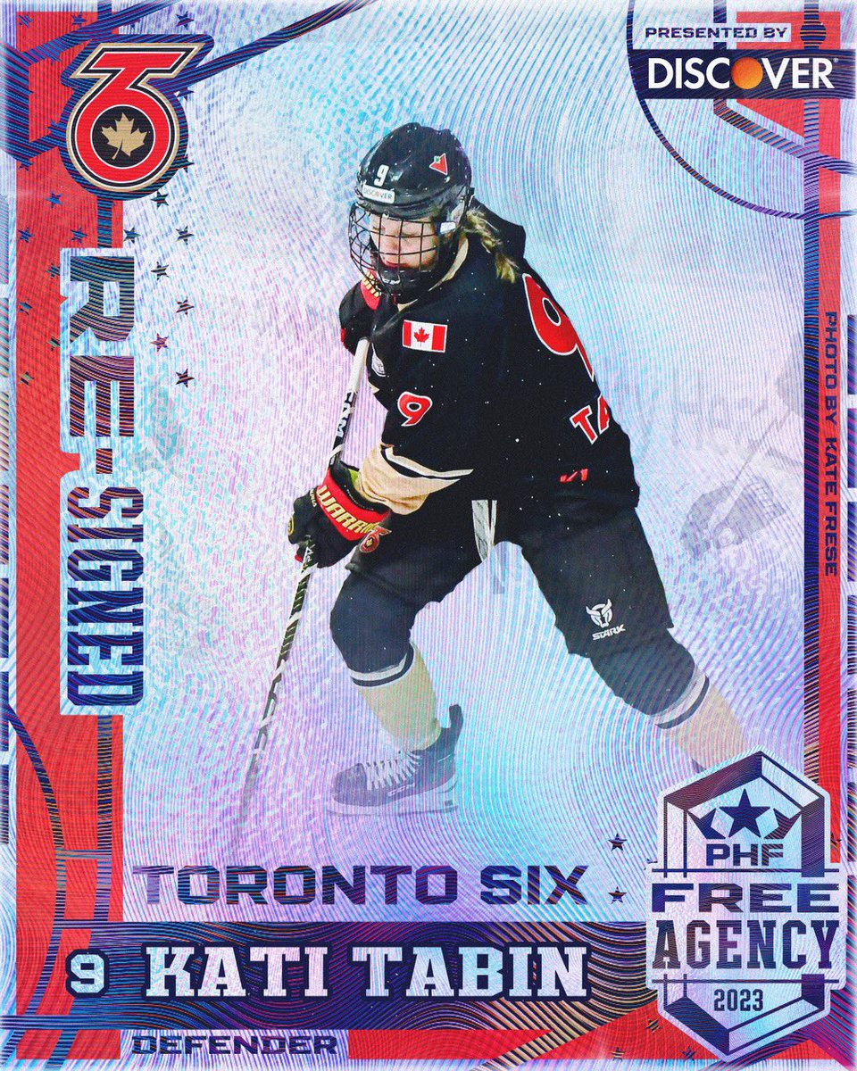 Kati Tabin has re-signed with Toronto after leading all defenders in scoring with 18 points in 2022-23. Her two-year deal with the reigning Isobel Cup champions includes an annual salary of $110,000 per season.

#PresentedByDiscover 

✍️ surl.li/hzpat