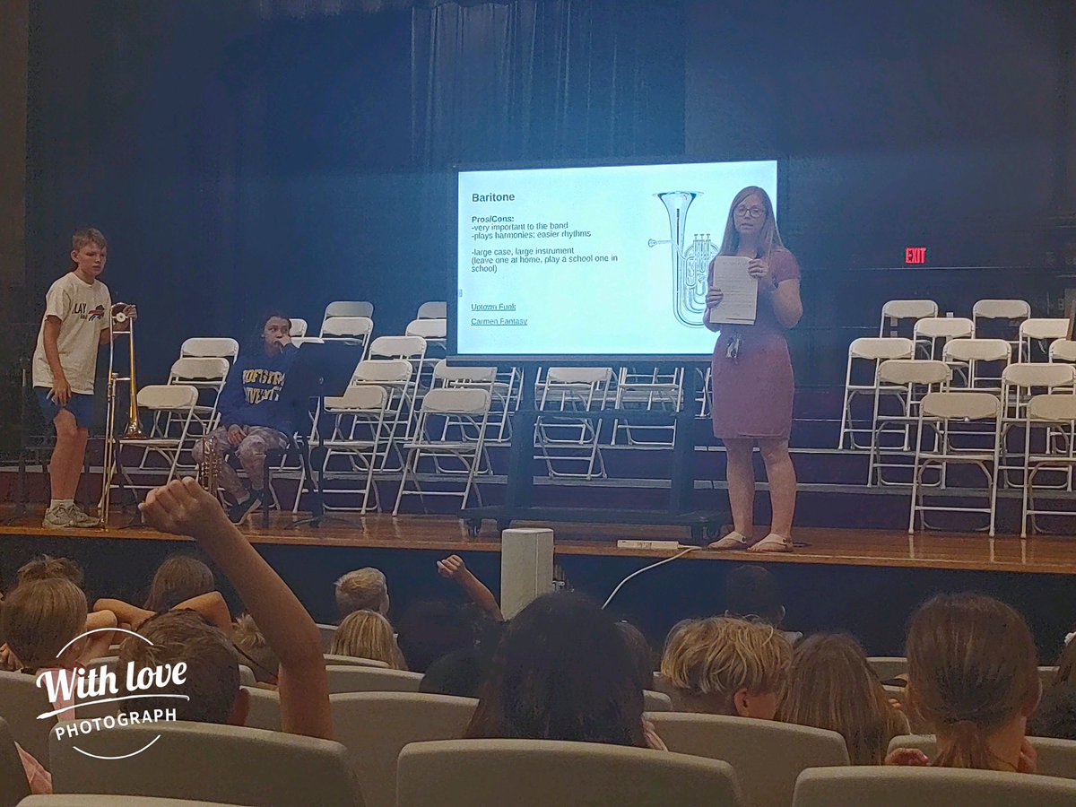 Third grade demo assembly: ✅! I can't wait to see what instruments these students choose to play! Thank you to Arabella and Leo for helping me out today! <a href="/WeAreMPSD/">MPSD</a>