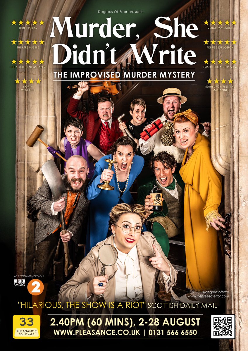 We're back at #EdFringe this summer!! Come catch MURDER, SHE DIDN'T WRITE: THE IMPROVISED MURDER MYSTERY every single day 2.40pm <a href="/ThePleasance/">Pleasance</a> Courtyard 2-28 August! pleasance.co.uk/event/murder-s…