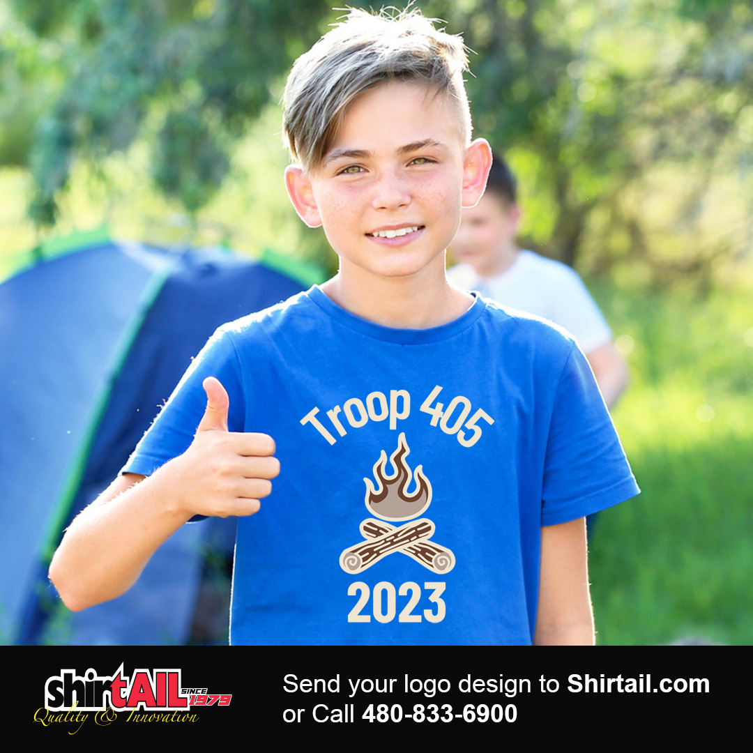 Get personalized t-shirts for your scouts!
Ideal for Scout Camps
For Leadership/Staff
And much more!

Shirtail: Custom Printing &amp; Embroidery
For Prices &amp; To Order
Call: Toll Free: 877-447-8245
#ScoutCampAdventure
#ExploreTheOutdoors
#CampLife
#ScoutingJourney
#NatureExplorers