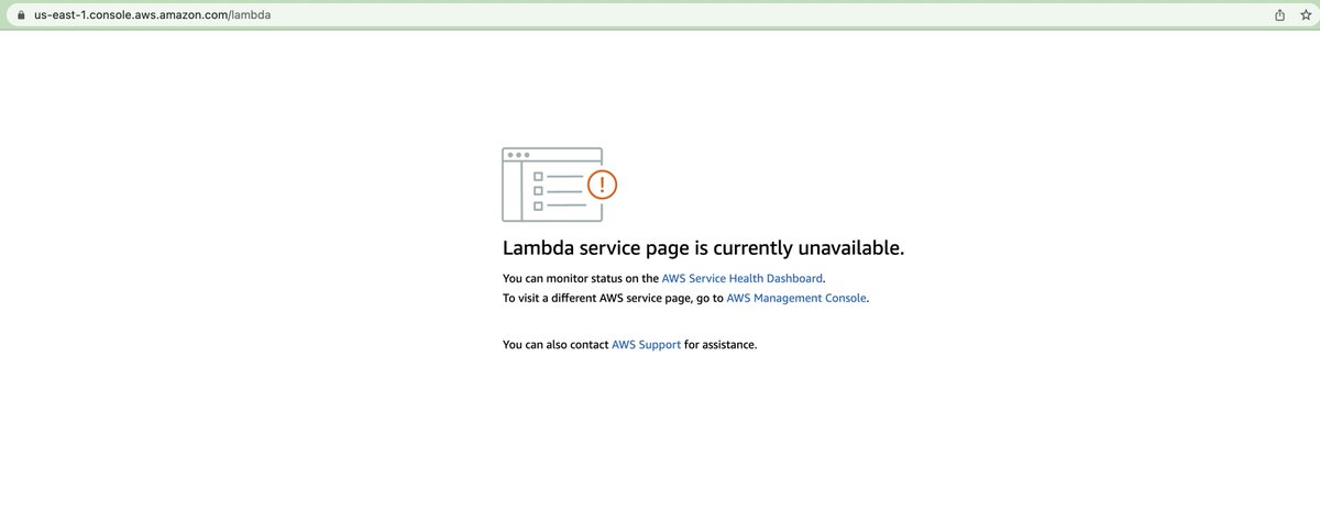 MauricioMurga's tweet photo. AWS Console is not working right now 💀 @AWSSupport https://t.co/KqiBpgHCFI