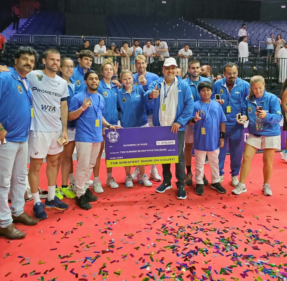 ourshopee's tweet photo. Congrats to https://t.co/4CljMjzAuq Panthers for their outstanding performance in World Padel League 2023! Immensely proud of our team's dedication and skill. Special shoutout to all the players &amp; coaching staff for their exceptional performances.  #Ourshopee #padel #WPL https://t.co/9RMsGeLhsP