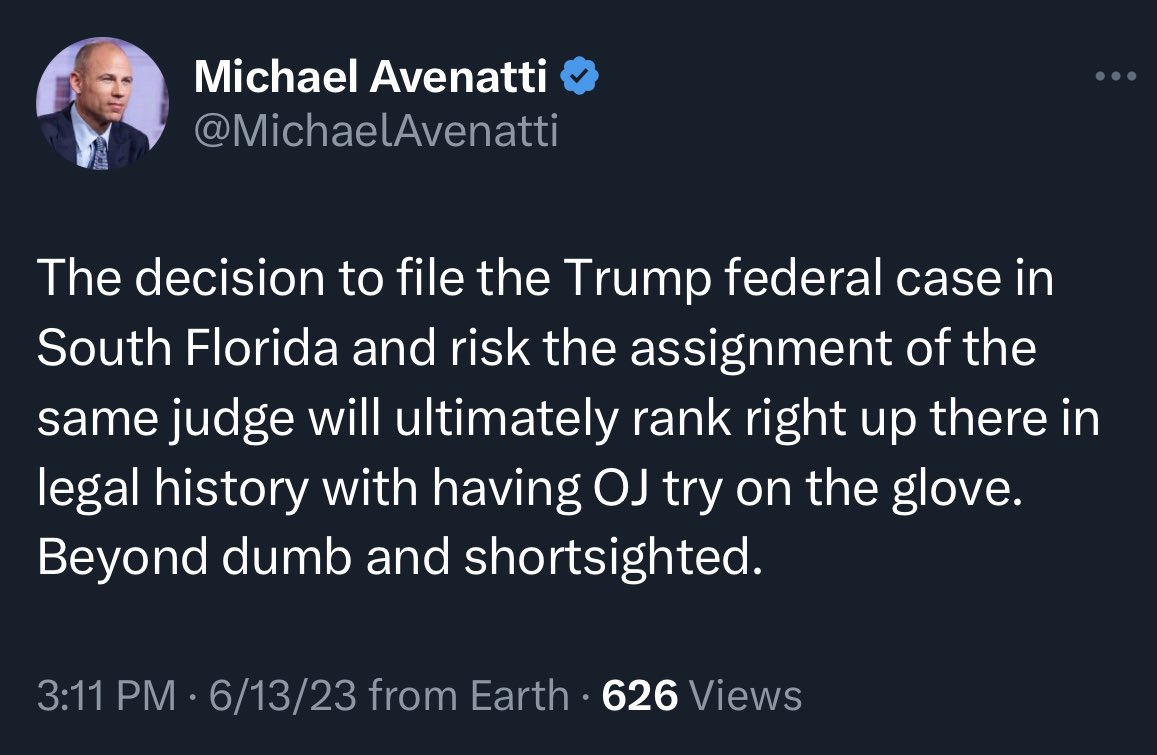 RT @chrisgeidner: “Beyond dumb and shortsighted.” - Michael Avenatti, who would know https://t.co/CsDF3CvQzT