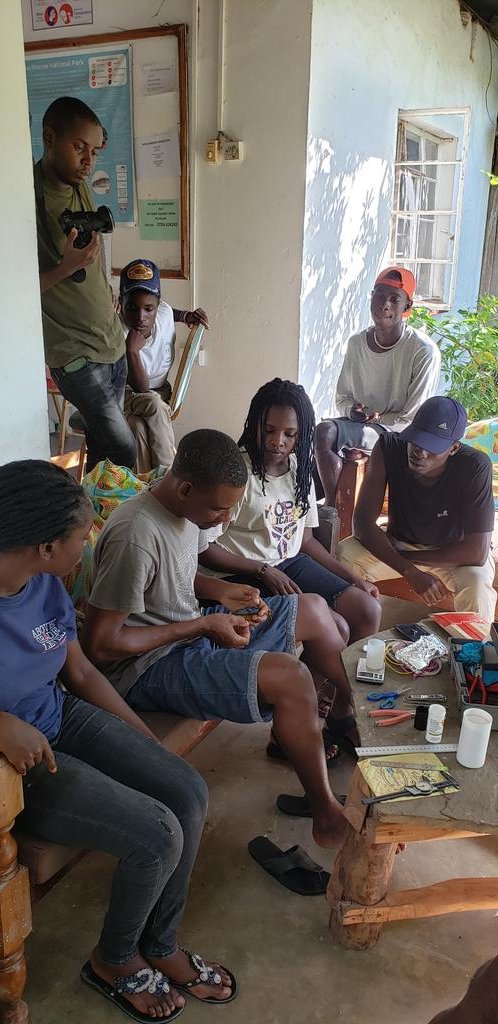 arochakenya's tweet image. GREAT celebrations at A Rocha Kenya today! @kirao_lennox opened nets to try for  Red-capped Robin Chats &amp;amp; caught one of last years with a #geolocator AND a Mangrove Kingfisher with one too! 2021 birds went to Mozambique, did these too? #afrotropmigration #bird #Science #migrants