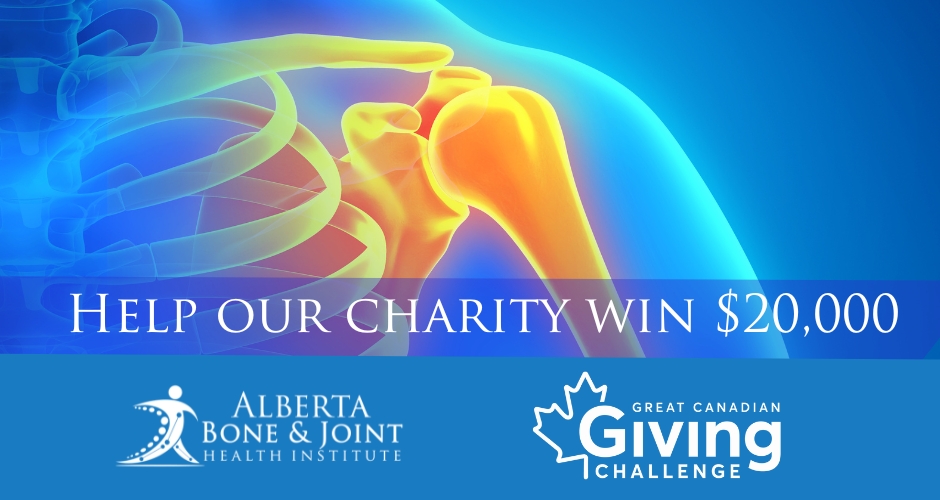 For every dollar donated in June, ABJHI is entered to win $20,000 towards our fundraising goals. #charity #GivingChallengeCA #alberta #canada #health #healthcare #boneandjoint #albertatech #medical #charitysupport tinyurl.com/2e725c44