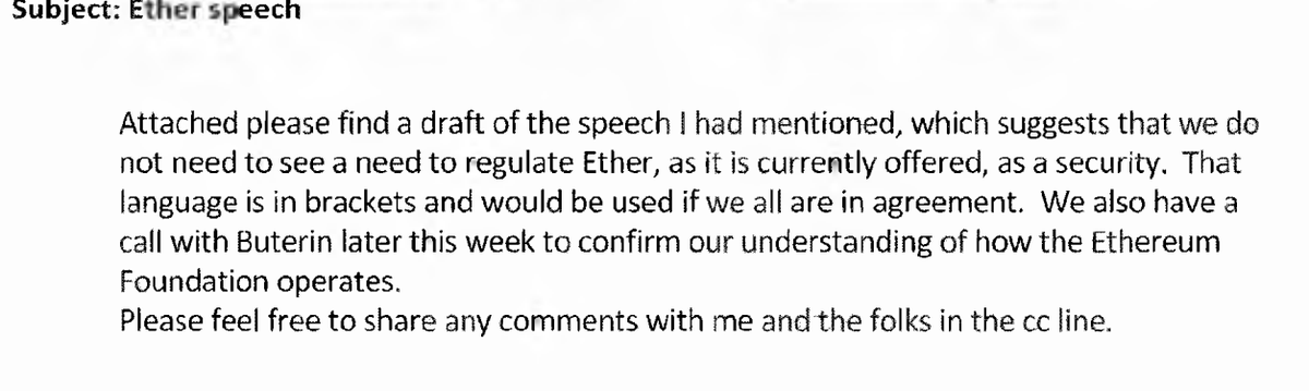 bull_crypt's tweet photo. Definitely not @billhinmanDC personal opinion. It was a group effort at the @SECGov office. "If WE all are in agreement" and "WE also have a call with @VitalikButerin" https://t.co/LAEysk0yT0