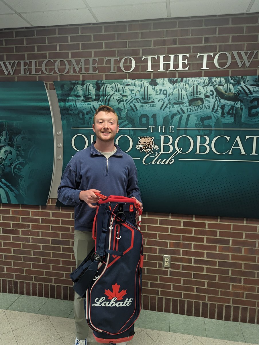Congratulations Liam!! Winner of our @LabattUSA and @spittinchiclets Barstool Golf bag! Keep your eyes out for OUr next giveaway...coming soon!! #OUOhYeah