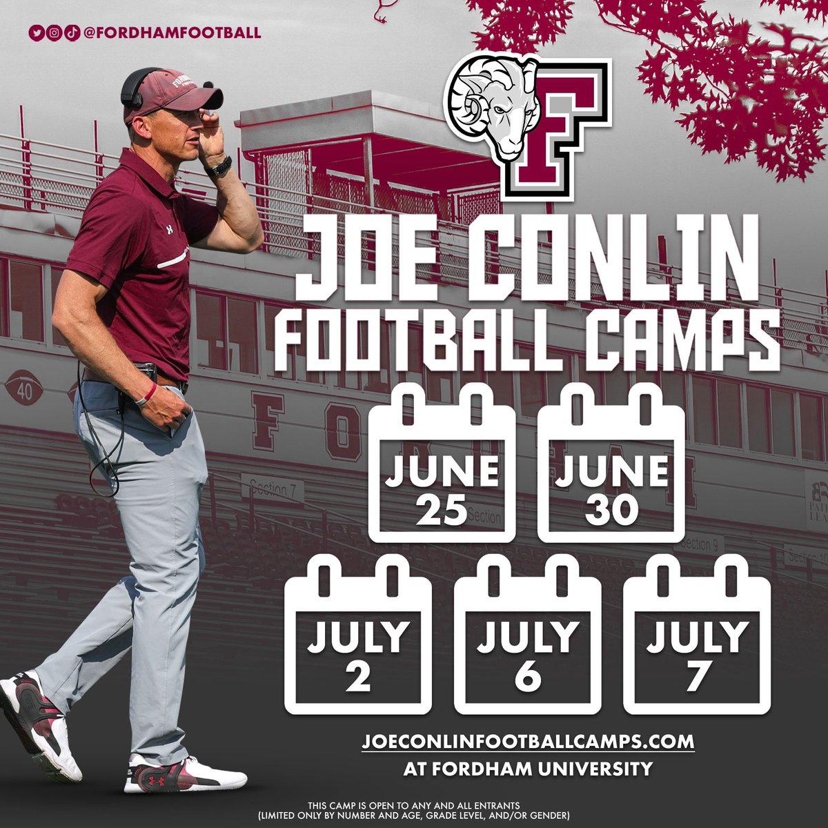 5️⃣ more opportunities to come and compete in NYC ‼️ 

Register below ⬇️ joeconlinfootballcamps.com

#RAMILY