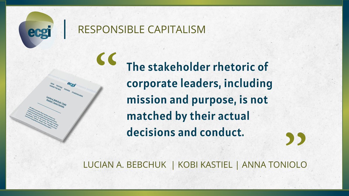 ecgiwp's tweet photo. 📗How Twitter Pushed Stakeholders Under The Bus:
https://t.co/09ReHPvc9E
👥Lucian A. Bebchuk @Bebchuk @Harvard_Law @nberpubs, Kobi Kastiel @KobiKastiel @TelAvivUni @Harvard_Law, Anna Toniolo @AnnaAToniolo @HarvardCorpGov
#ecgiwp #responsiblecapitalism #twitter https://t.co/aku5adWHHM