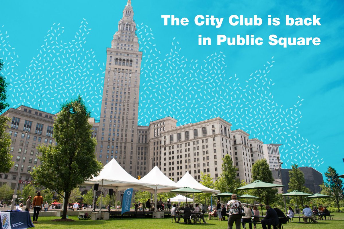 TheCityClub's tweet photo. In ONE WEEK, the #CityClub is back in @CLEPublicSquare to kick off a FREE series over 4 Tuesdays in June & July.
June 20 at noon: Developing Downtown Cleveland as Our Neighborhood
Visit a food truck or bring your lunch & meet us #IntheSquare!
Details: https://t.co/M8zliD17mi https://t.co/Cv2Lohjko0