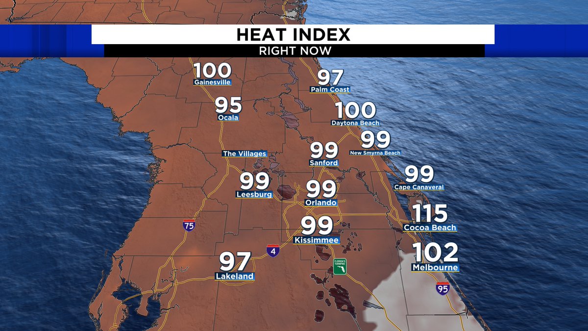 tomsorrells's tweet photo. Current Heat Index In Central Florida,,,It's HOT!!!!
#new6 #forecast #centralflorida https://t.co/KMXm7wlIHR