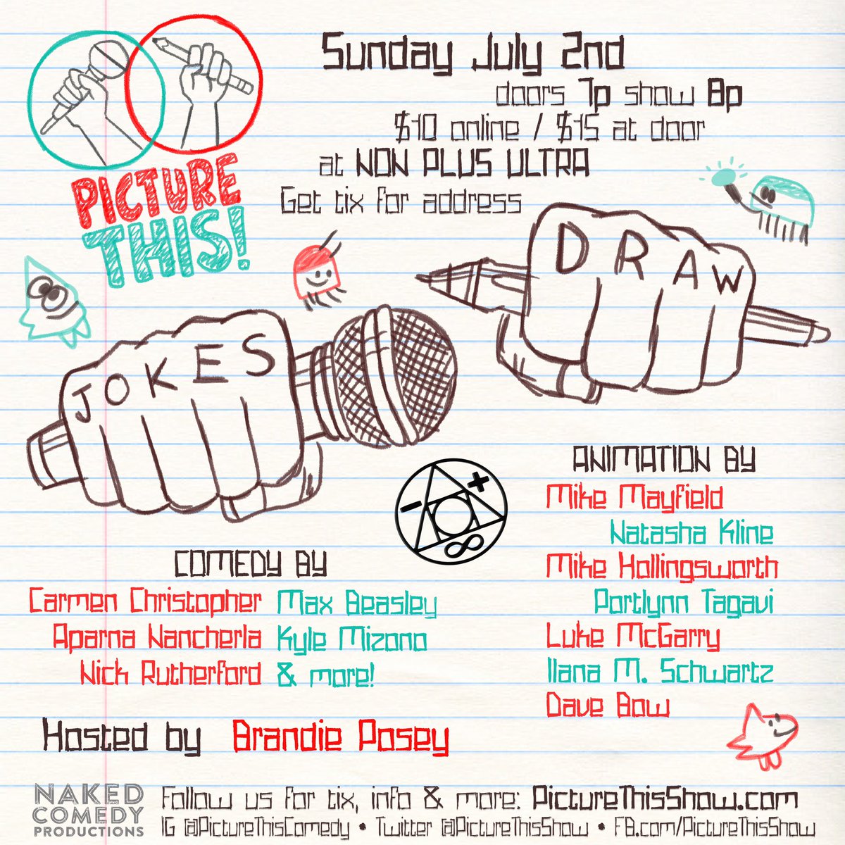 PictureThisShow's tweet photo. Sick flier from Mike Hollingsworth for a sick new venue!! Excited for @nonplusultrala to host Picture This! on their super cool screen! You do NOT wanna miss this! 

@aparnapkin @nickrutherford @CarmChristopher @KyleMizono @maxbeasleyyy @Brandazzle &amp;more!

https://t.co/40igsCOG2K https://t.co/dK7uje93GV