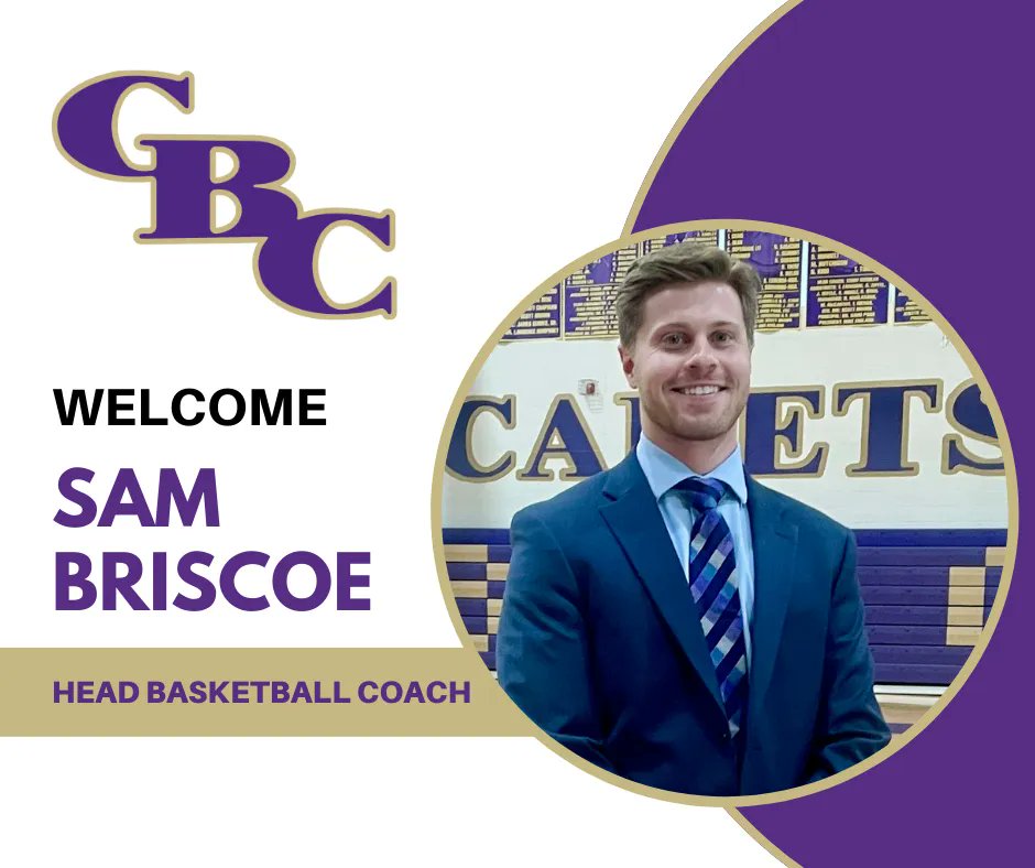 📣 Exciting News for CBC Basketball! 🏀

We are thrilled to introduce Sam Briscoe as our new Head Coach of the CBC Basketball program! Check out the full press release here: buff.ly/43DCRYI 
<a href="/cbccadets/">CBC Cadets</a> #cbcbasketball #brothersforlife