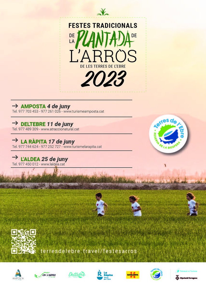 CULTURÀPITA (@culturapita1) on Twitter photo 🌾Aquest dissabte, 17 de juny, gaudirem de la Festa de la Plantada de l’Arròs a la Ràpita. La celebrarem a la Fundació Plegadis, de les 10 a les 13 h.
👉 Més informació i reserves: bit.ly/3qvzF2U
#CulturaRàpita23
<a href="/ajlarapita/">Ajuntament de la Ràpita</a> <a href="/FundPlegadis/">Fundació Plegadis</a> 🌾Aquest dissabte, 17 de juny, gaudirem de la Festa de la Plantada de l’Arròs a la Ràpita. La celebrarem a la Fundació Plegadis, de les 10 a les 13 h.
👉 Més informació i reserves: bit.ly/3qvzF2U
#CulturaRàpita23
<a href="/ajlarapita/">Ajuntament de la Ràpita</a> <a href="/FundPlegadis/">Fundació Plegadis</a>