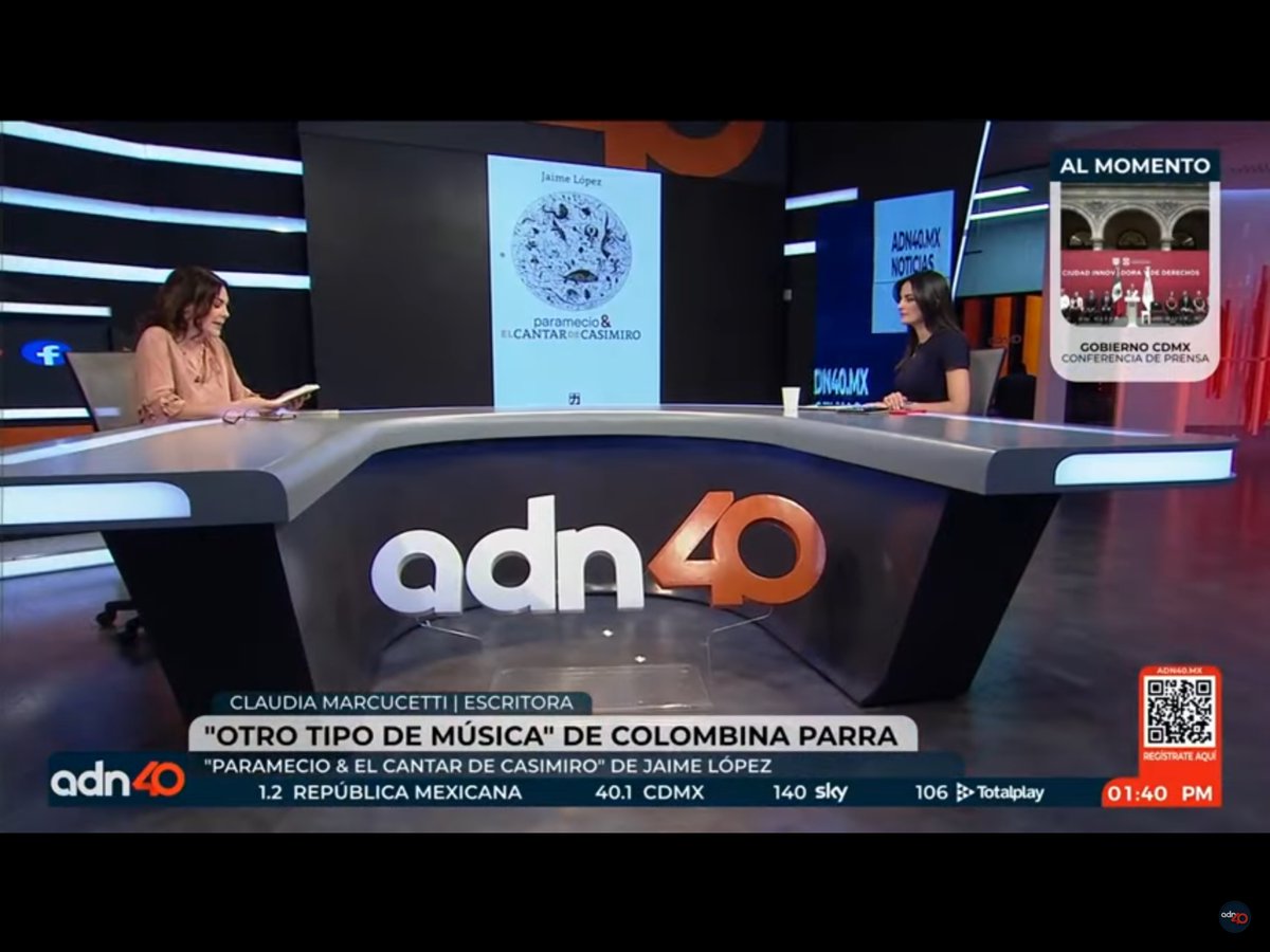 Gracias <a href="/MarcucettiClau/">Claudia Marcucetti</a> y <a href="/adn40/">adnnoticiasmx</a> por la difusión de “paramecio &amp; EL CANTAR DE CASIMIRO” del gran <a href="/jaimelopez_/">JAIME LÓPEZ Oficial</a> 
aquí el video
youtube.com/watch?v=iV9LUH…
El libro está disponible
en CDMX en <a href="/El_Pendulo/">El Péndulo</a>,
Puebla <a href="/CasaDeLaLectura/">Profética</a>
resto del país vía <a href="/amazonmex/">Amazon México</a>👇tinyurl.com/y2dk5tss